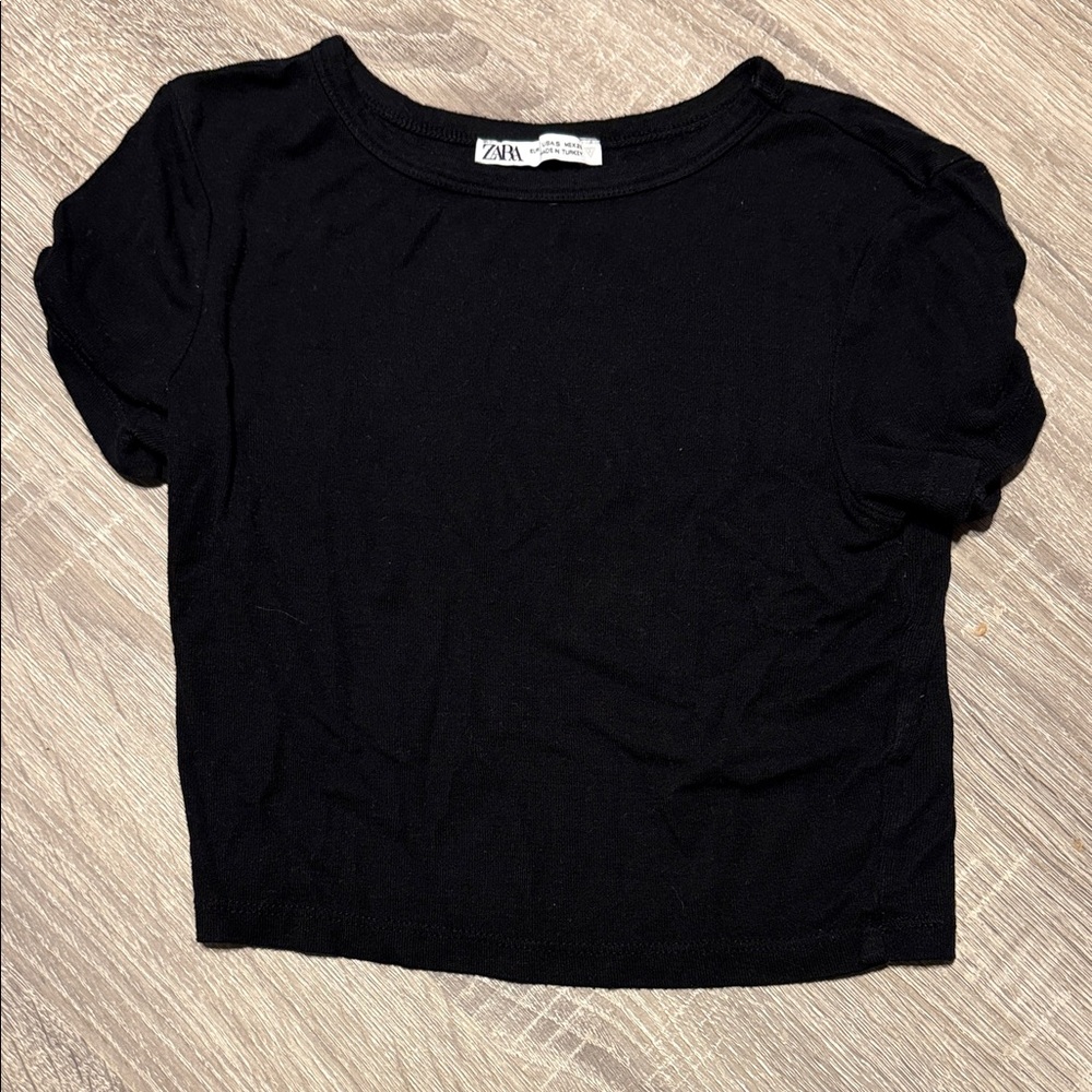 Zara Classic Black Crop Top - SMALL